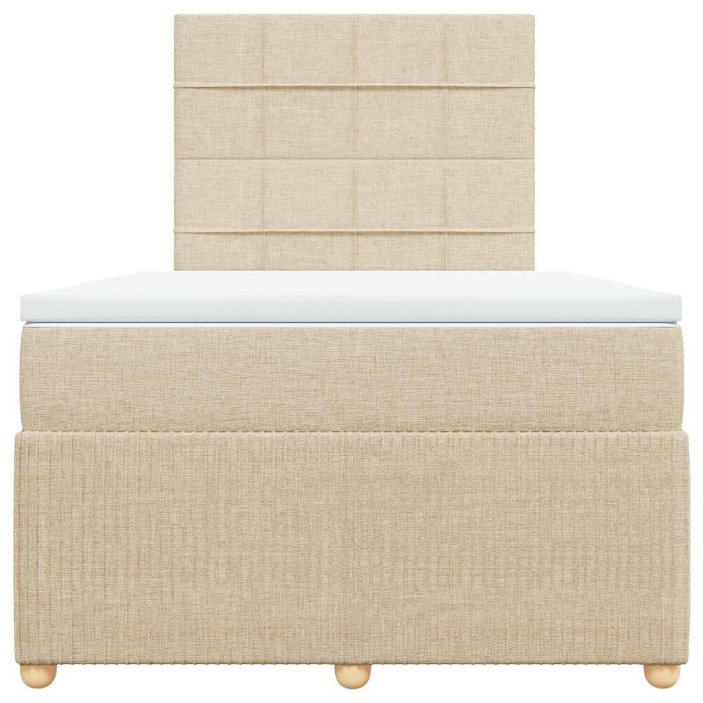 vidaXL Boxspring met matras stof crèmekleurig 120x200 cm, foto 4