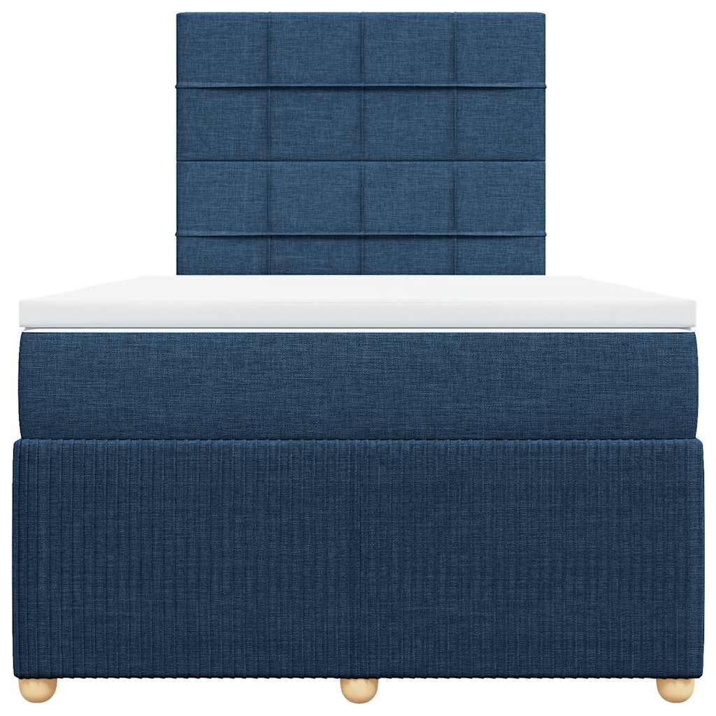 vidaXL Boxspring met matras stof blauw 120x200 cm, foto 4