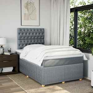 Box spring postel s matrací světle šedá 120 x 200 cm textil - obrázek 3