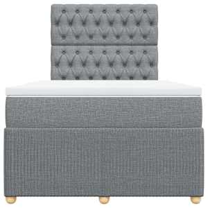 Box spring postel s matrací světle šedá 120 x 200 cm textil - obrázek 4