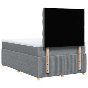 Box spring postel s matrací světle šedá 120 x 200 cm textil - obrázek 6