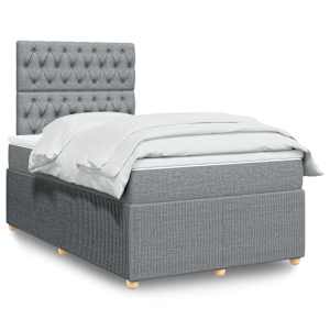 Box spring postel s matrací světle šedá 120 x 200 cm textil - obrázek 1