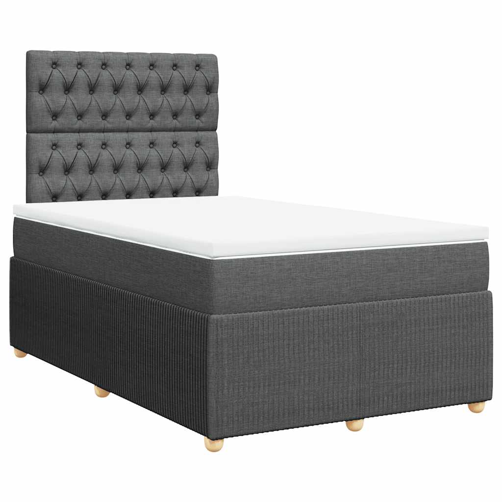 vidaXL Boxspring met matras stof donkergrijs 120x200 cm grijs, foto 3