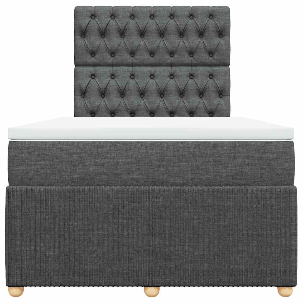 vidaXL Boxspring met matras stof donkergrijs 120x200 cm grijs, foto 4