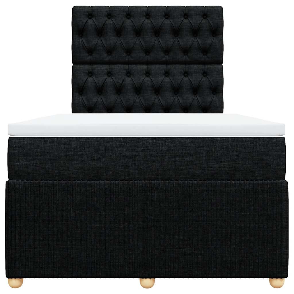 vidaXL Boxspring met matras stof zwart 120x200 cm, foto 4