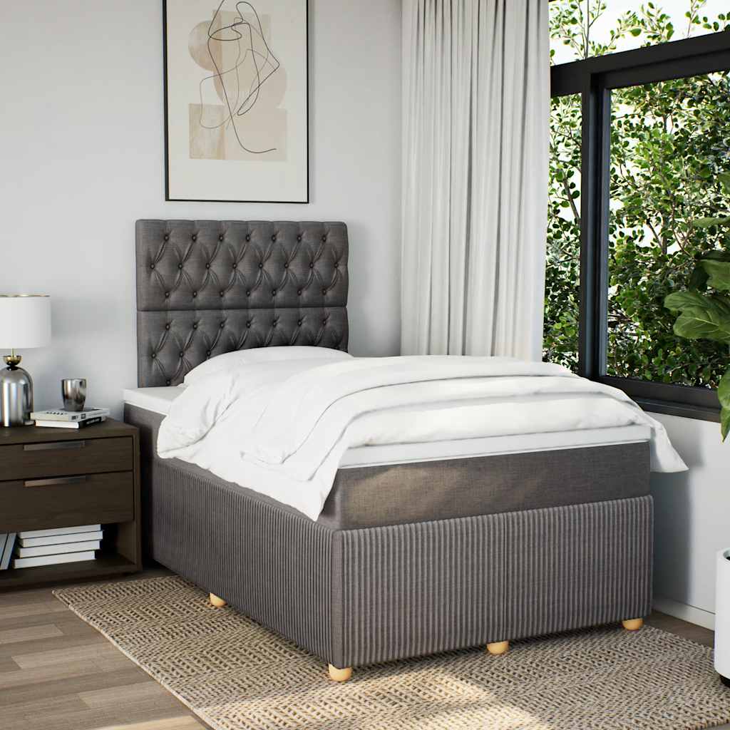 vidaXL Boxspring met matras stof taupe 120x200 cm, foto 2