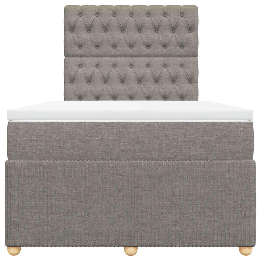 vidaXL Boxspring met matras stof taupe 120x200 cm, foto 4