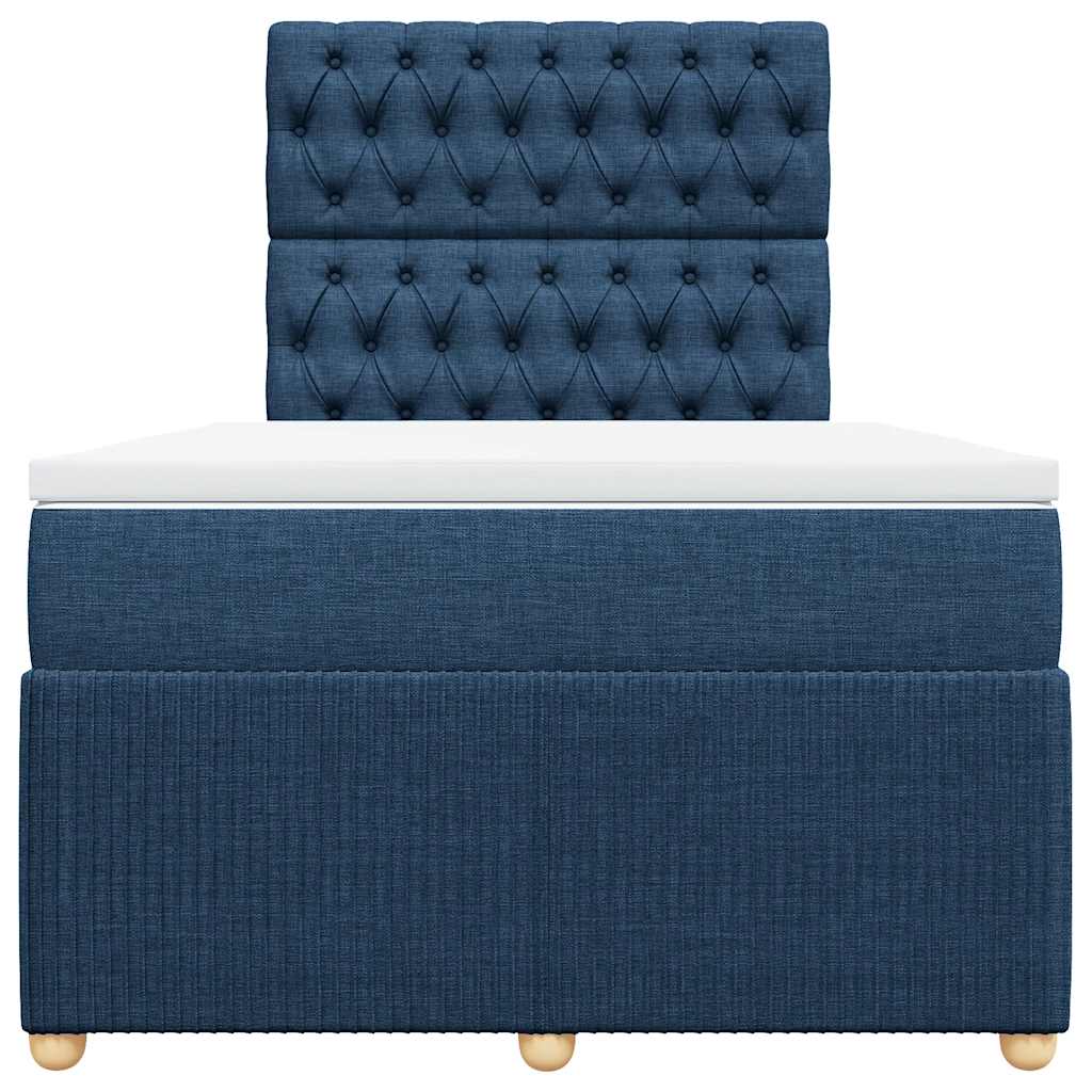 vidaXL Boxspring met matras stof blauw 120x200 cm, foto 4