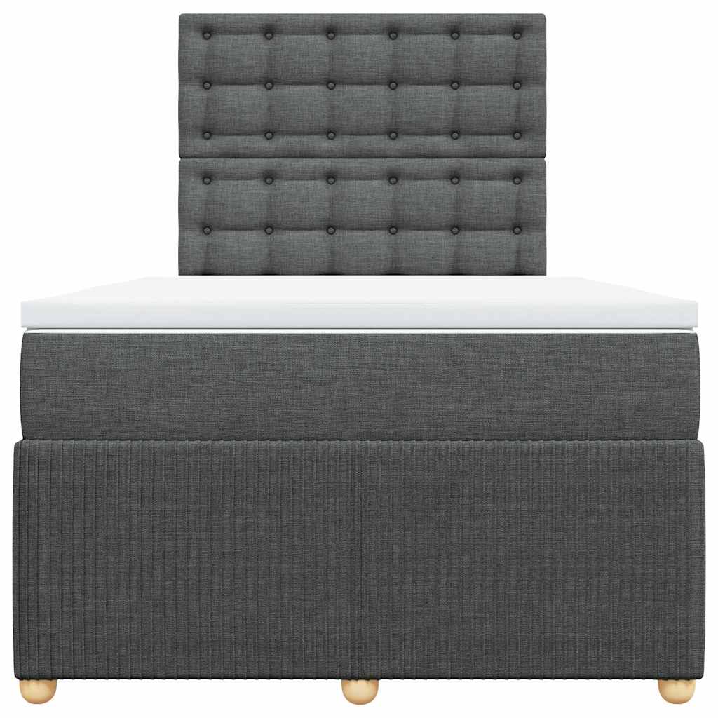 vidaXL Boxspring met matras stof donkergrijs 120x200 cm grijs, foto 4