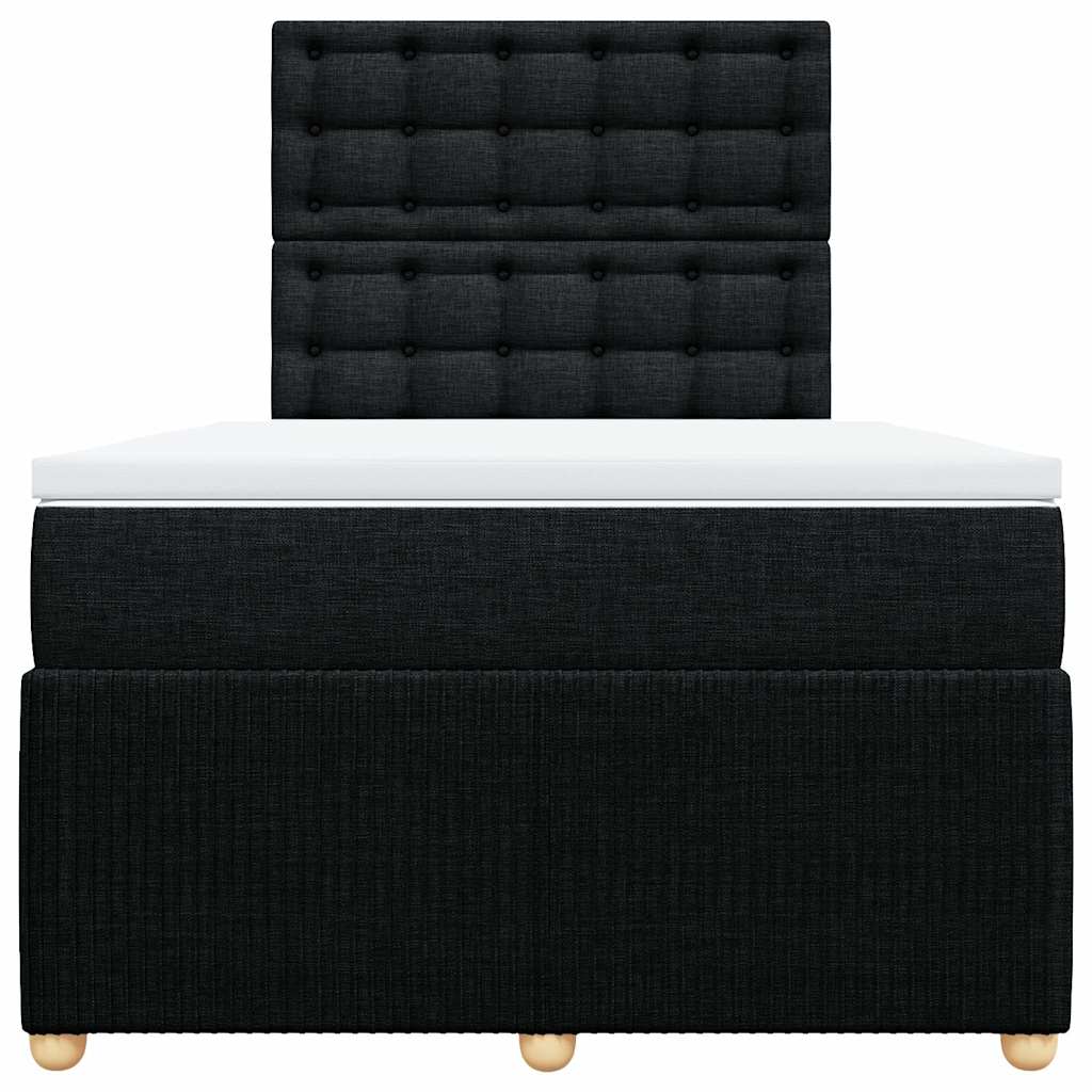 vidaXL Boxspring met matras stof zwart 120x200 cm, foto 4