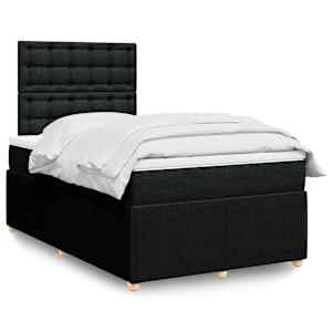 Box spring postelja z vzmetnico črn 120x200 cm blago