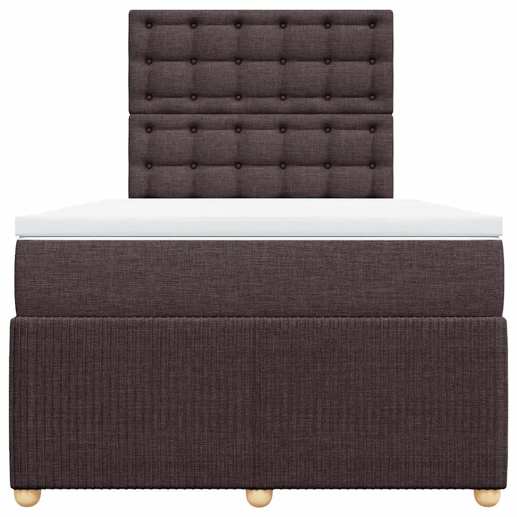 vidaXL Boxspring met matras stof donkerbruin 120x200 cm bruin, foto 4