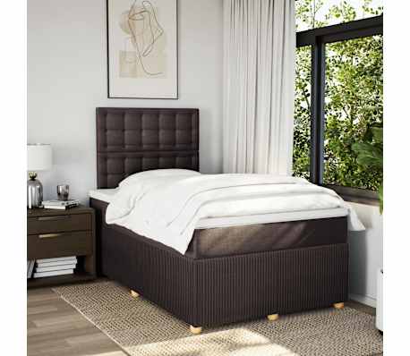 vidaXL Sommier &agrave; lattes de lit avec matelas Marron fonc&eacute; 120x200 cm