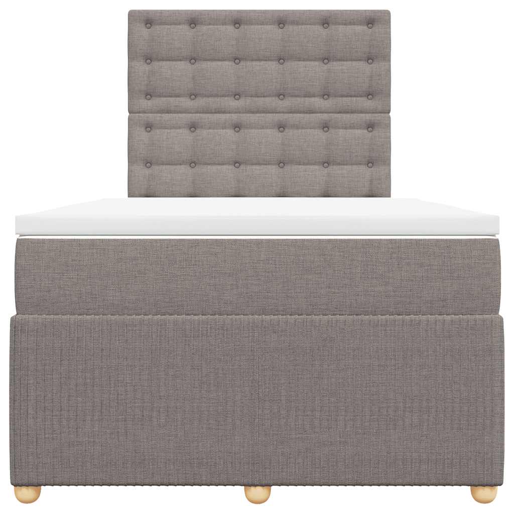vidaXL Boxspring met matras stof taupe 120x200 cm, foto 4