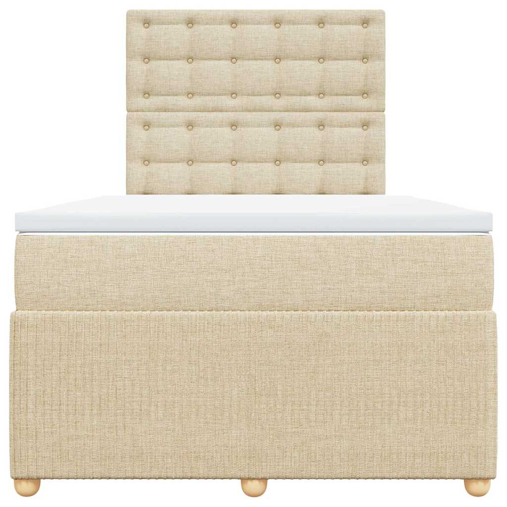 vidaXL Boxspring met matras stof crèmekleurig 120x200 cm, foto 4