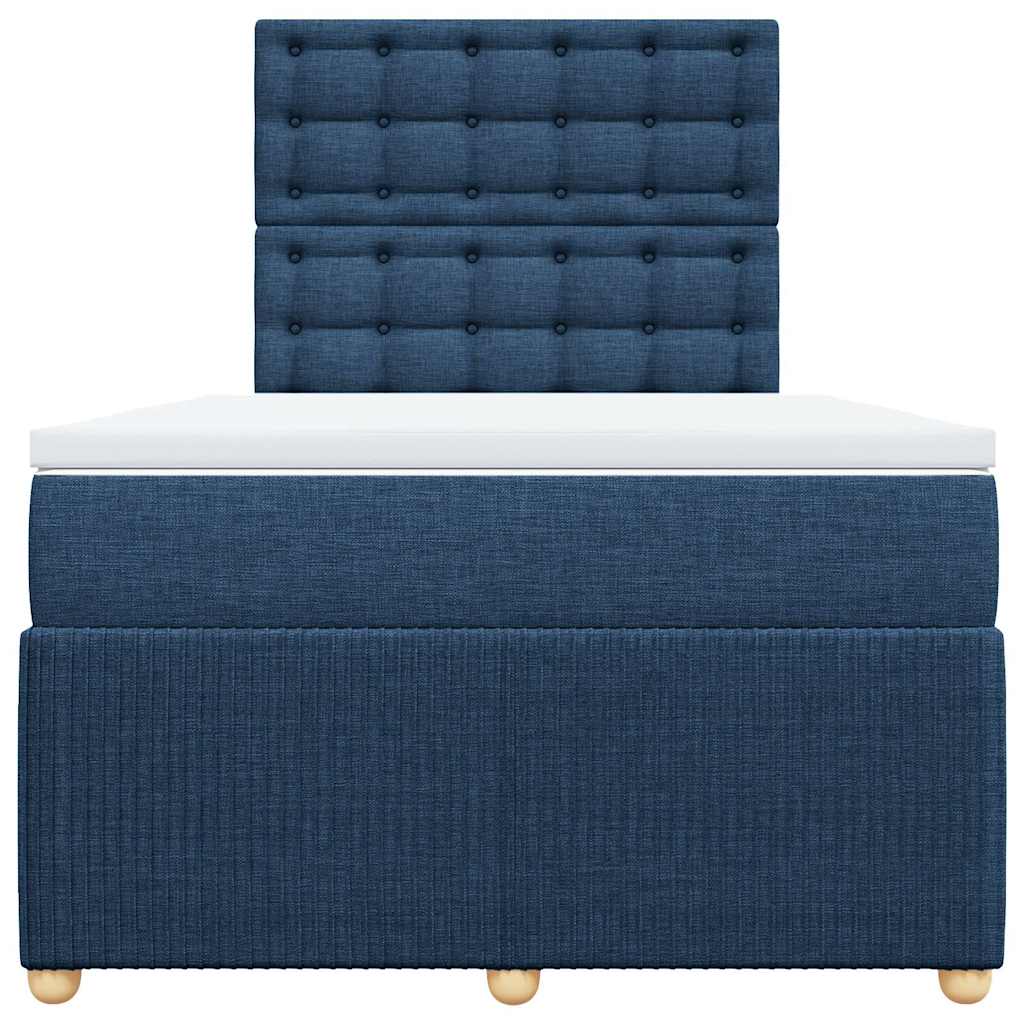 vidaXL Boxspring met matras stof blauw 120x200 cm, foto 4
