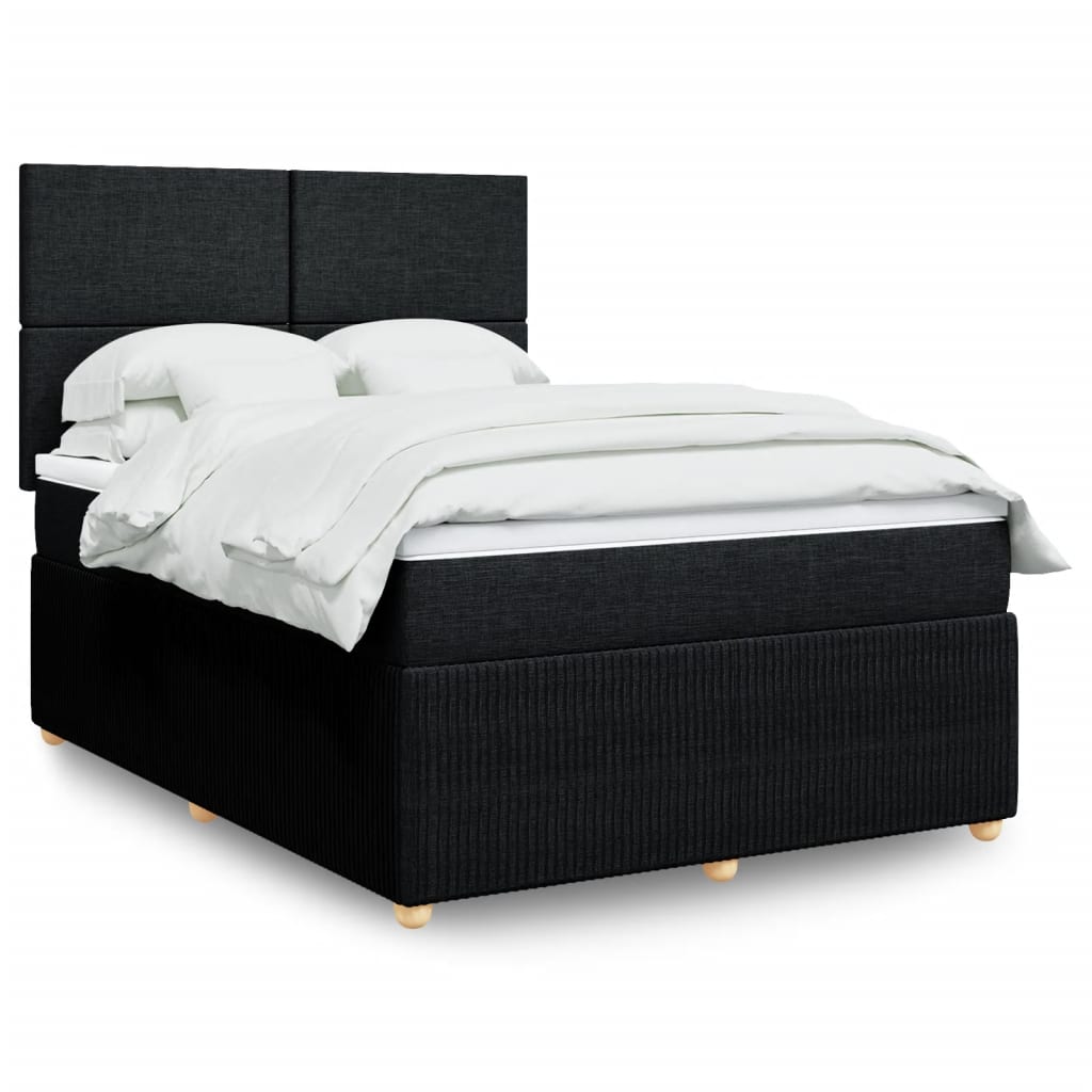 Boxspringbett mit Matratze Schwarz 140×190 cm Stoff