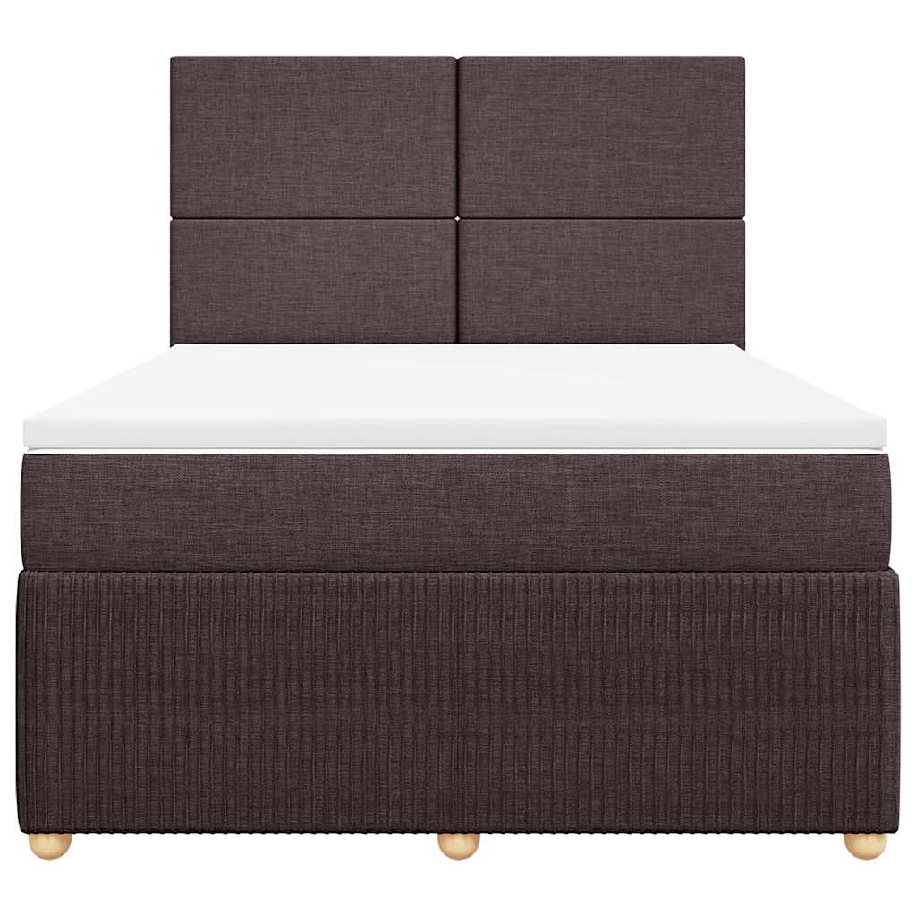vidaXL Boxspring met matras stof donkerbruin 140x190 cm bruin, foto 4