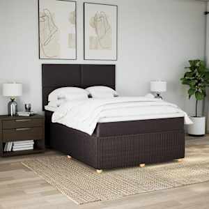 Box spring postel s matrací tmavě hnědá 140x190 cm textil - obrázek 3