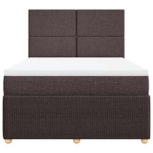 Box spring postel s matrací tmavě hnědá 140x190 cm textil - obrázek 4