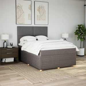 Box spring postel s matrací taupe 140x190 cm textil - obrázek 3