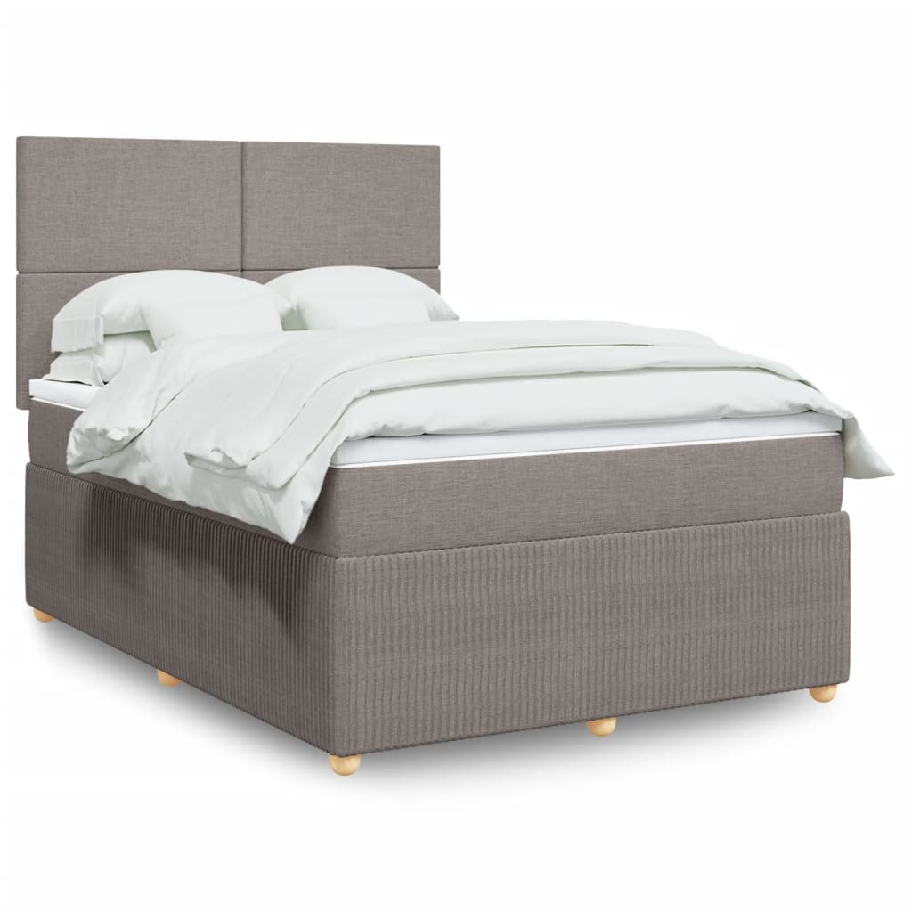 Boxspringbett mit Matratze Taupe 140×190 cm Stoff