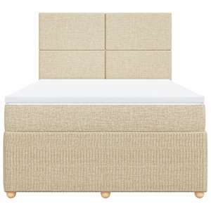 Box spring postel s matrací krémová 140x190 cm textil - obrázek 4