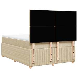 Box spring postel s matrací krémová 140x190 cm textil - obrázek 6