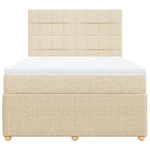 Box spring postel s matrací krémová 140x190 cm textil - obrázek 4