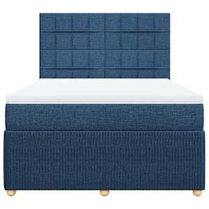 Box spring postel s matrací modrá 140x190 cm textil - obrázek 4