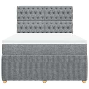 Box spring postel s matrací světle šedá 140 x 190 cm textil - obrázek 4