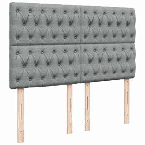 Box spring postel s matrací světle šedá 140 x 190 cm textil - obrázek 7