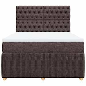 Box spring postel s matrací tmavě hnědá 140x190 cm textil - obrázek 4