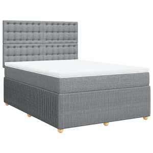 Box spring postel s matrací světle šedá 140 x 190 cm textil - obrázek 2