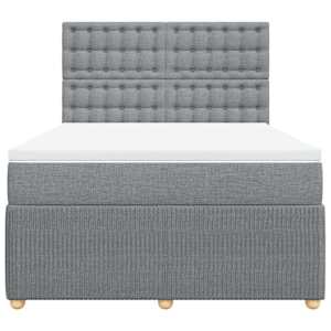Box spring postel s matrací světle šedá 140 x 190 cm textil - obrázek 4