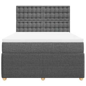 Box spring postel s matrací tmavě šedý 140 x 190 cm textil - obrázek 4