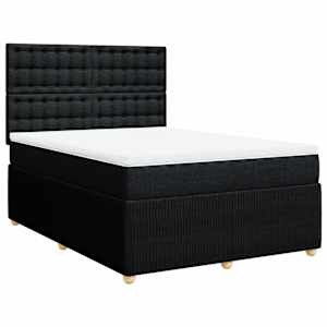 Box spring postel s matrací černá 140 x 190 cm textil - obrázek 2
