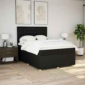 Box spring postel s matrací černá 140 x 190 cm textil - obrázek 3