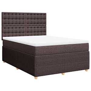 Box spring postel s matrací tmavě hnědá 140x190 cm textil - obrázek 2