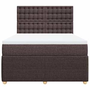Box spring postel s matrací tmavě hnědá 140x190 cm textil - obrázek 4