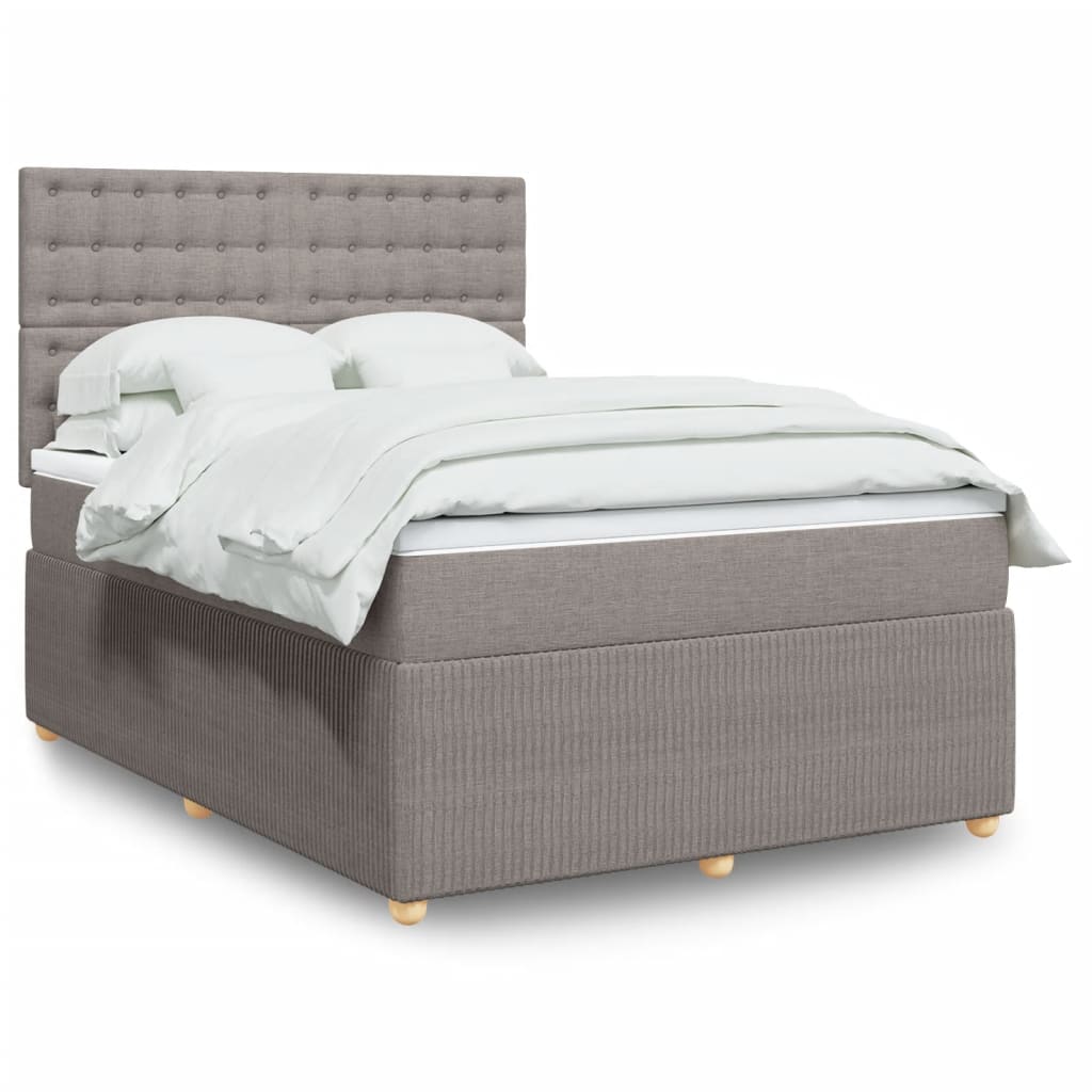 Boxspringbett mit Matratze Taupe 140×190 cm Stoff