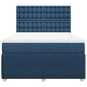 Box spring postel s matrací modrá 140x190 cm textil - obrázek 4