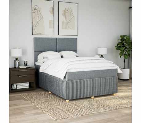 vidaXL Pat continental, gri deschis, 140x200 cm, material textil