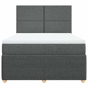 Box spring postel s matrací tmavě šedá 140x200 cm textil - obrázek 4