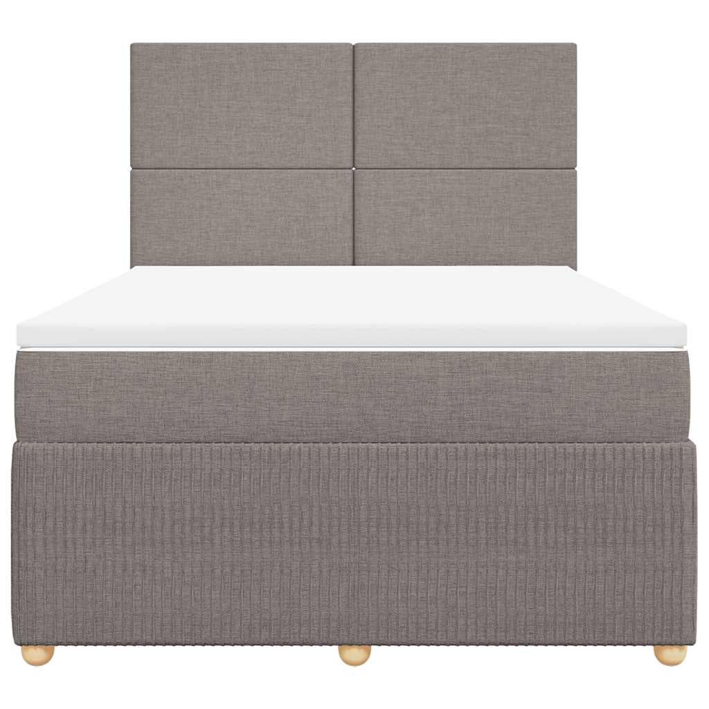 vidaXL Boxspring met matras stof taupe 140x200 cm, foto 4
