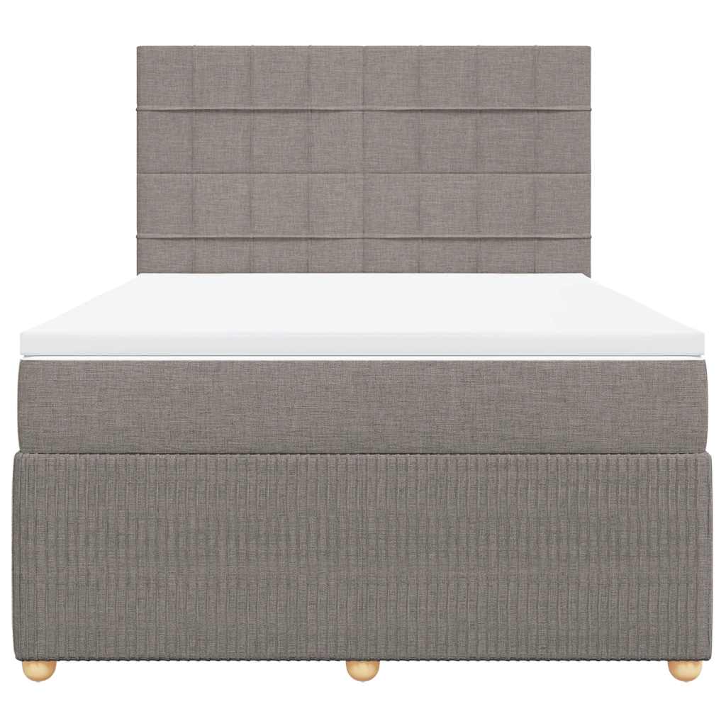 vidaXL Boxspring met matras stof taupe 140x200 cm, foto 4