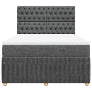 Box spring postel s matrací tmavě šedá 140x200 cm textil - obrázek 4