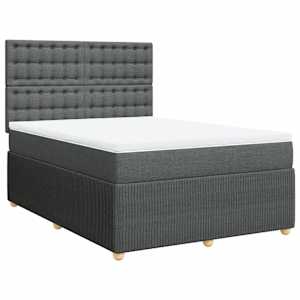 Box spring postel s matrací tmavě šedá 140x200 cm textil - obrázek 2