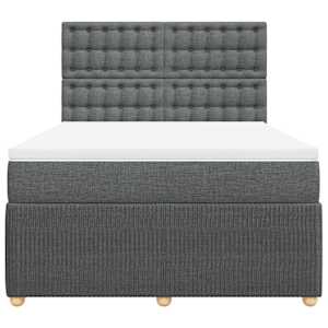 Box spring postel s matrací tmavě šedá 140x200 cm textil - obrázek 4
