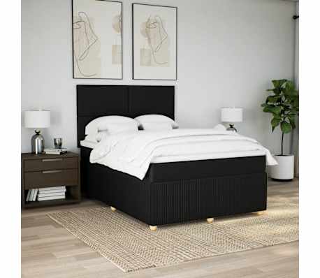 vidaXL &Kappa;&rho;&epsilon;&beta;ά&tau;&iota; Boxspring &mu;&epsilon; &Sigma;&tau;&rho;ώ&mu;&alpha; &Mu;&alpha;ύ&rho;&omicron; 160x200 &epsilon;&kappa;. &Upsilon;&phi;&alpha;&sigma;&mu;ά&tau;&iota;&nu;&omicron;